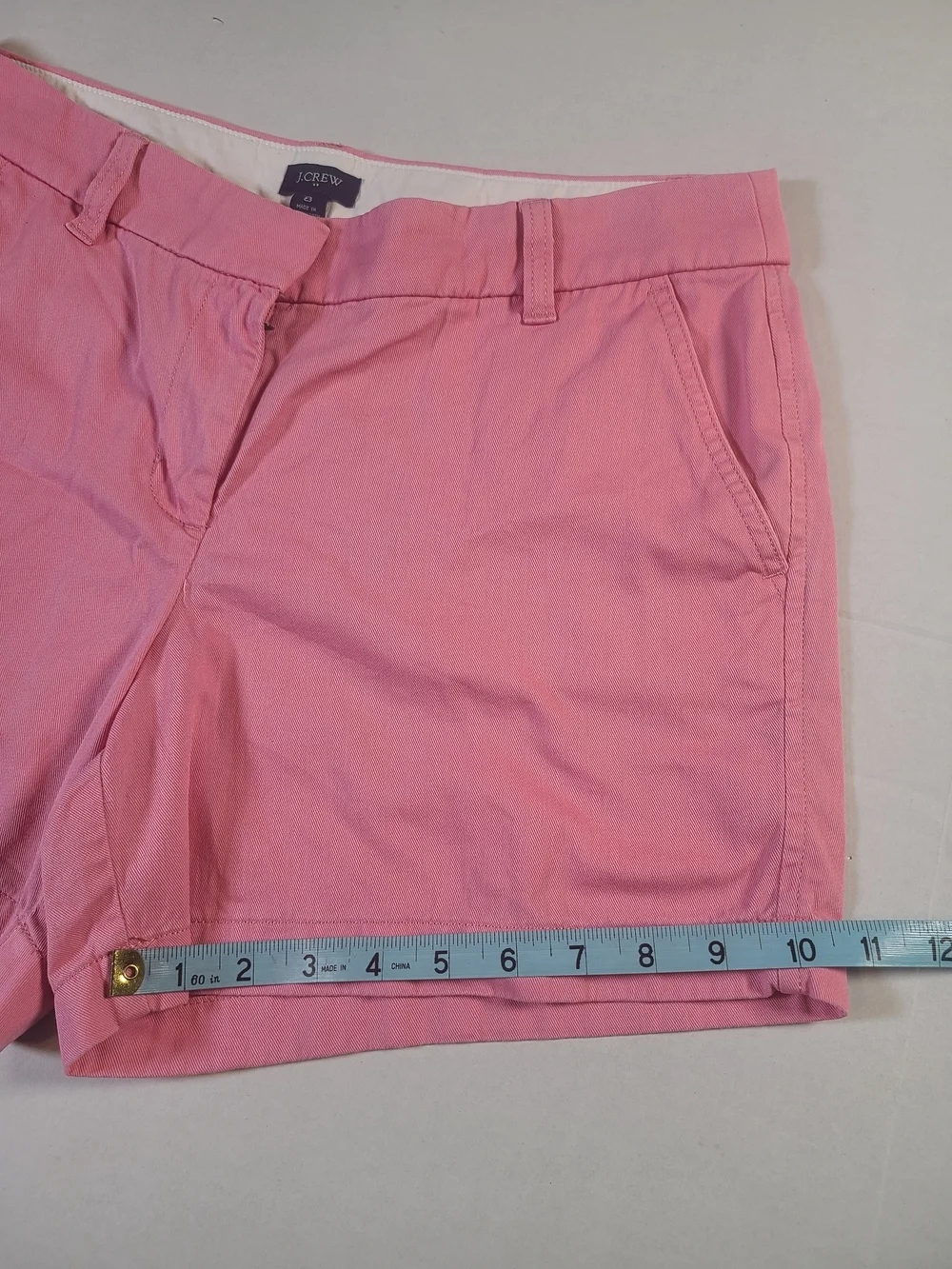 J Crew Shorts Womens 8 Pink Chino Mid Rise Casual Preppy Cotton Summer